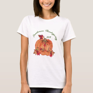 Rustikales Holz Herbst Orange Pumpkins Herbstlaub T-Shirt