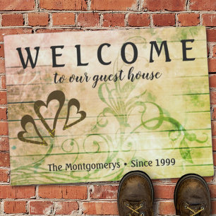 Rustikales Holz Herzstück Individuelle Name Doorma Fußmatte