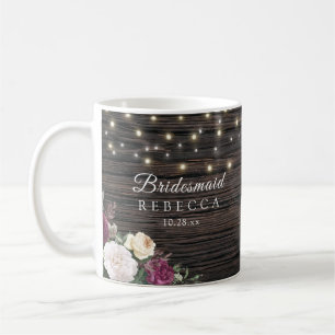 Rustikales Holz Hochzeit Bridesmaid Kaffeetasse