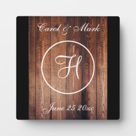 Rustikales Holz Hochzeitstisch Tabletop Plaque mit Fotoplatte