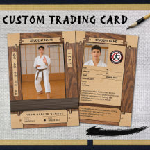 Rustikales Holz Karate-Braungurt-Handelskarte