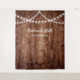 Rustikales Holz Land Boho Lichter Hochzeit Wandteppich