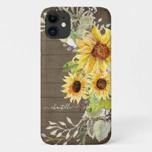Rustikales Holz Land Sonnenblumen Wasserfarben Bl Case-Mate iPhone Hülle
