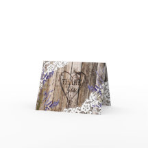 Rustikales Holz Lavendel Spitze Danke Karte
