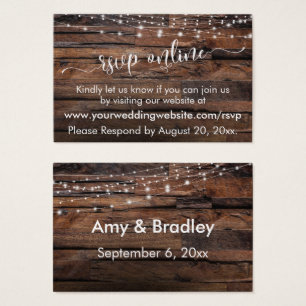 Rustikales Holz & Lights Hochzeit RSVP Online Beil