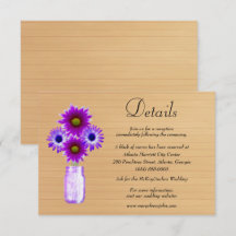 Rustikales Holz Lila florale Mason Jar Hochzeitssz