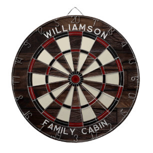 Rustikales Holz Look Typografie Familienzimmer Dartscheibe