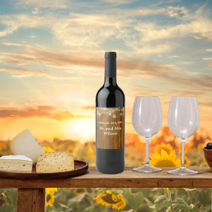 Rustikales Holz Mason Jar hanging Lights Wedding Weinetikett