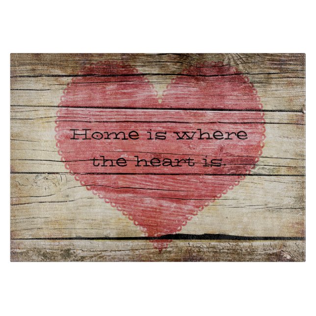 Rustikales Holz mit Herz Schneidebrett (Vorderseite)