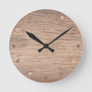 Rustikales Holz modern Runde Wanduhr