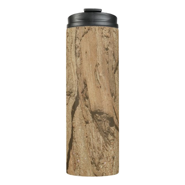Rustikales Holz Muster Foto Braun Natur Thermosbecher (Vorderseite)