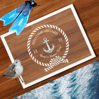 Rustikales Holz Nautical Boat Name Anchor Seil Wil