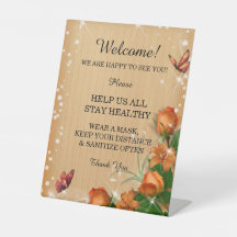 Rustikales Holz Orangefarbene Butterfly Hochzeitsi