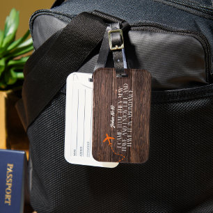 Rustikales Holz - Orangeflieger mit Bibelverse Gepäckanhänger