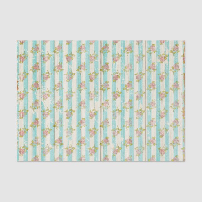Rustikales Holz Pastel Blauer Hütte Shabby Chic Seidenpapier (Vorderseite)