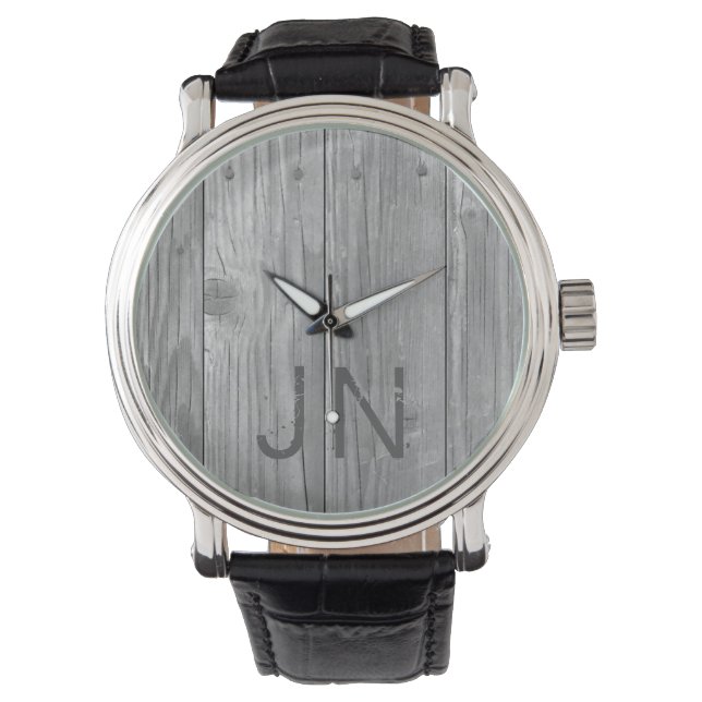 Rustikales Holz Personalisiert Männerwacht Armbanduhr (Vorderseite)