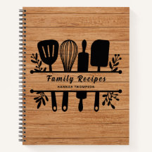Rustikales Holz Personalisiertes Kochbuch Familien