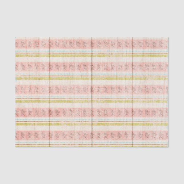Rustikales Holz Pink Shabby Hütte Chic Tee Party Seidenpapier (Vorderseite)