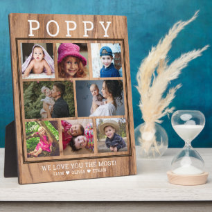 Rustikales Holz Poppy Wir Liebe Sie 8 Foto Collage Fotoplatte
