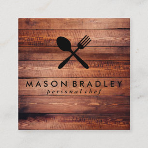 Rustikales Holz Quadratische Visitenkarte