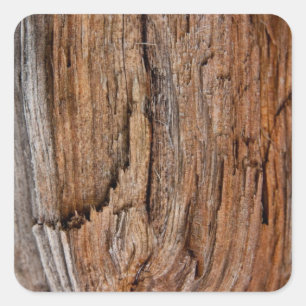 Rustikales Holz Quadratischer Aufkleber