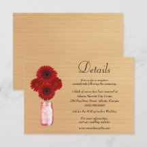 Rustikales Holz Red Floral Mason Jar Hochzeitdetai