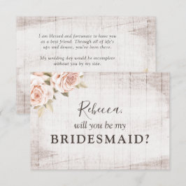 Rustikales Holz Romantische Rose Brautparty Vorsch Einladung