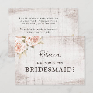 Rustikales Holz Romantische Rose Brautparty Vorsch Einladung