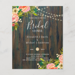 Rustikales Holz rosa Blumenzwiebeldschuh BRAUTPART Flyer