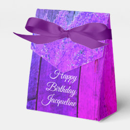 Rustikales Holz rosa und Lila Lilac Personalisiert Geschenkschachtel