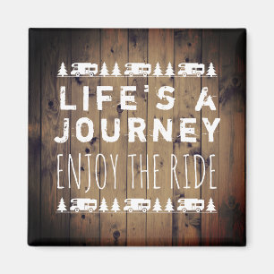 Rustikales Holz RV-Camperwanderlust-Zitat Magnet