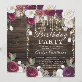 Rustikales Holz-Saitenlicht Geburtstag Einladung