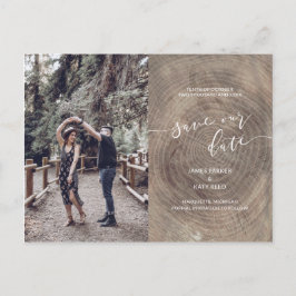 Rustikales Holz Save the Date Foto Postkarte