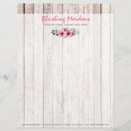 Rustikales Holz Shabby Chic Rosa Rosen Anemone Blu Briefbogen