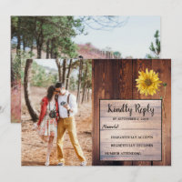 Rustikales Holz Sonnenblumen Foto Land Hochzeit UA