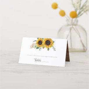 Rustikales Holz Sonnenblumen Lichter Lace Mason Ja Platzkarte