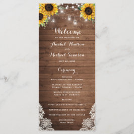 Rustikales Holz Sonnenblumen Lichter Lace Mason Ja Programm