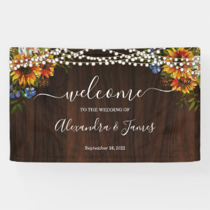 Rustikales Holz Sonnenblumen Streichelleuchten Hoc Banner