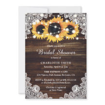 Rustikales Holz Spitzen Sonnenblumen Brautparty