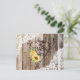 Rustikales Holz Spitzen Sonnenblumen Herz Etching  Dankeskarte (Stehend Vorderseite)