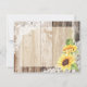 Rustikales Holz Spitzen Sonnenblumen Herz Etching  Dankeskarte (Rückseite)