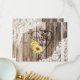 Rustikales Holz Spitzen Sonnenblumen Herz Etching  Dankeskarte (Vorderseite/Rückseite Beispiel)