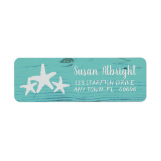 Rustikales Holz Starfish Limpet Muschel Blau