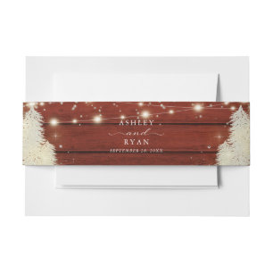 Rustikales Holz   String Lights   Baumhochzeit Einladungsbanderole