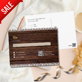 Rustikales Holz UAWG MENU QR CODE Spitzen Budget Postkarte