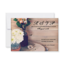 Rustikales Holz und Blume Hochzeiten von RSVP-Kart