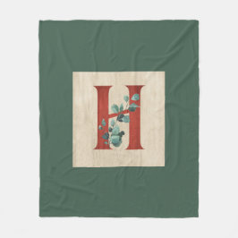 Rustikales Holz und Eukalyptus Letter H Fleecedecke