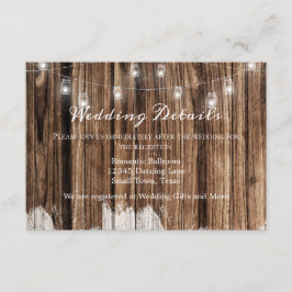 Rustikales Holz und Laternen Begleitkarte