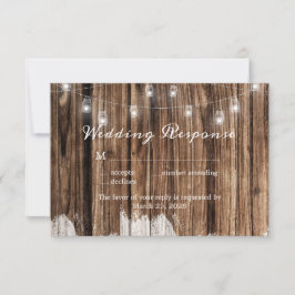 Rustikales Holz und Laternen RSVP Karte