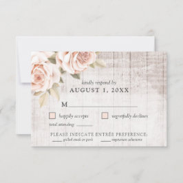 Rustikales Holz und romantische Rose Shabby Chic R Einladung